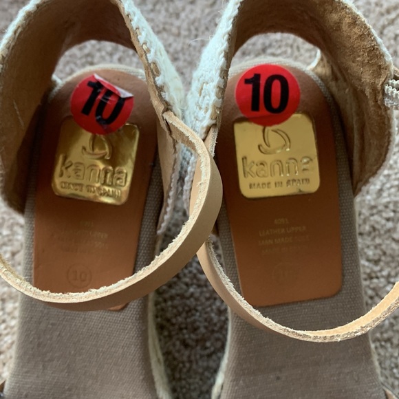 Kanna Wedge Espadrilles Size 10 Made in Spain Sandals - Picture 3 of 7
